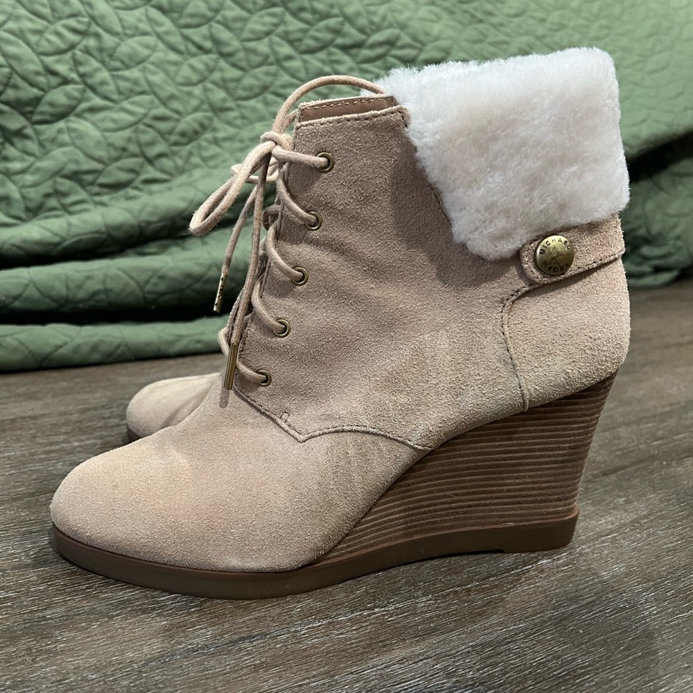 Michael Kors Suede and Sherling Bootie Size 9